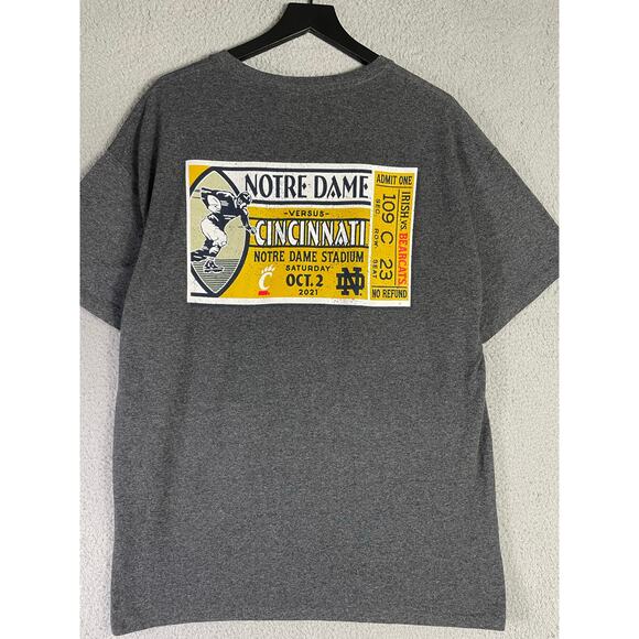 Champion Notre Dame vs. Cincinnati Gameday T-Shirt XL Gray 2021 College Football - Picture 5 of 9